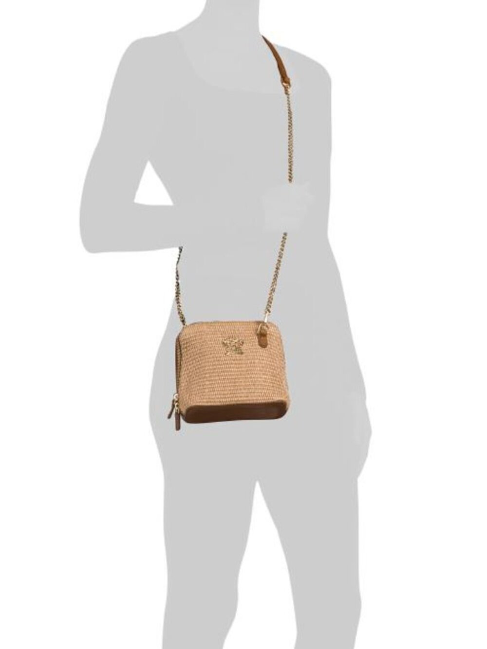 PRATESI Made In Italy Leather And Raffia Melina Dome Handbag - Picture 4 of 4